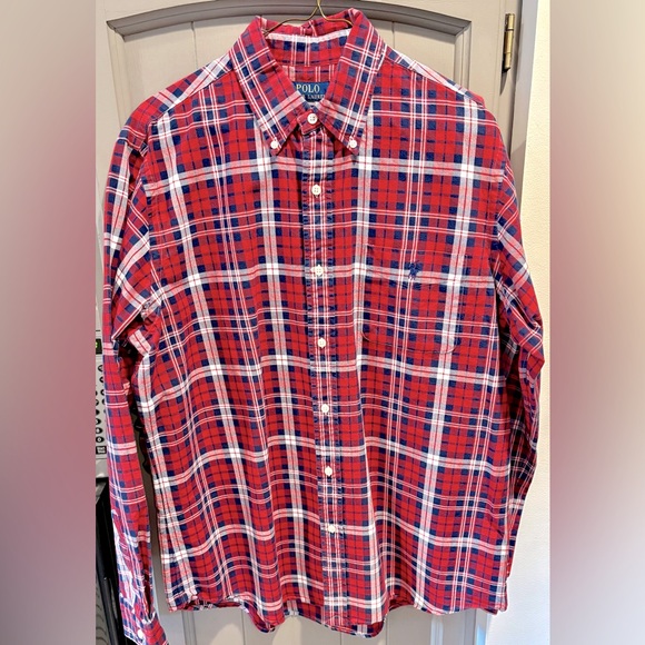 NWOT Polo Ralph Lauren Classic Fit LS Shirt, Size L, authentic QR code, Flannel - Picture 5 of 6